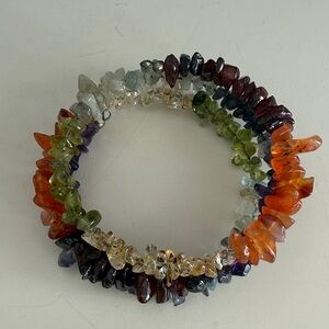 7 Chakra Crystal Chip Bracelet